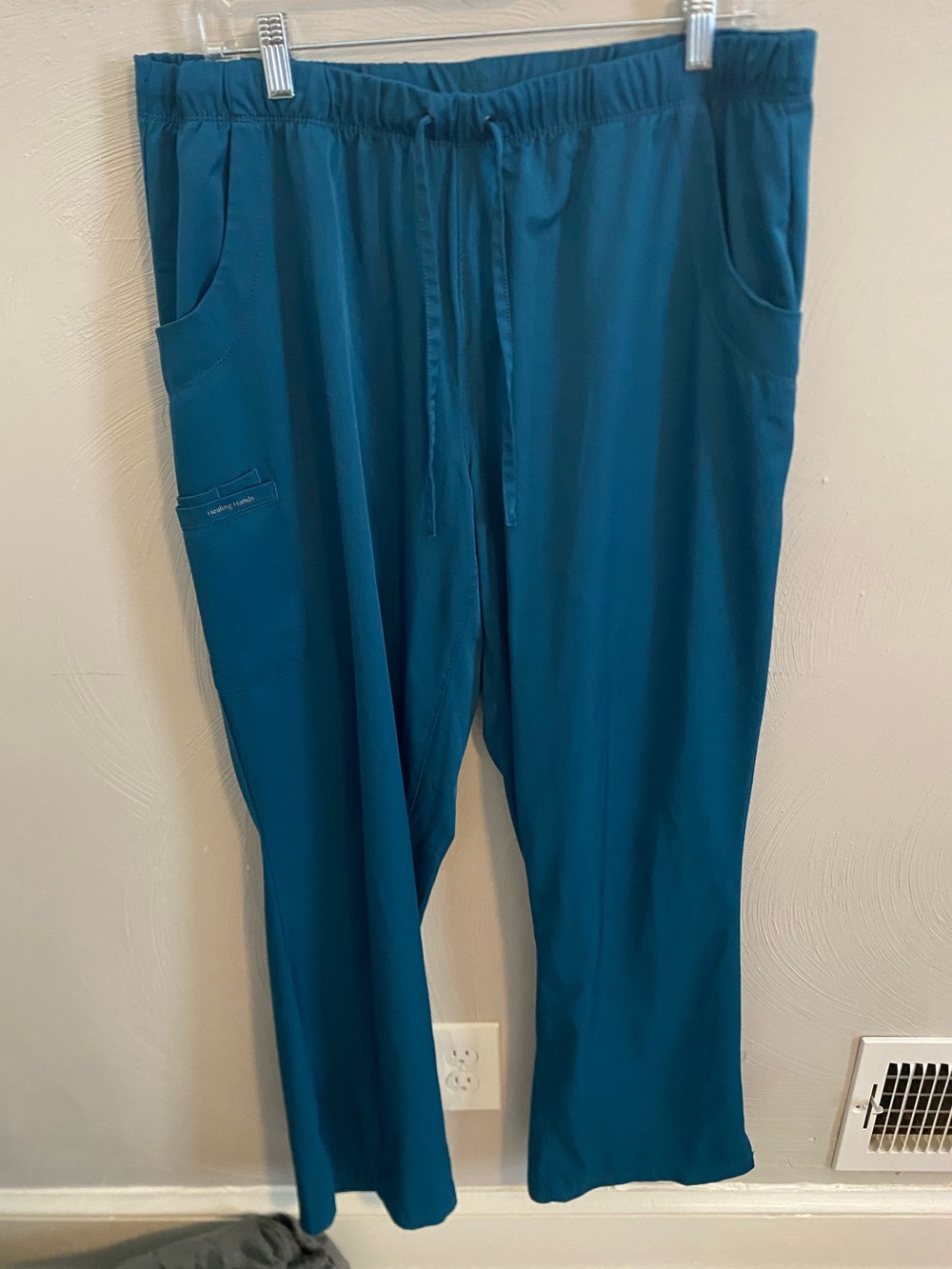 Healing Hands Teal Blue Drawstring Rebecca Scrub Pants XL